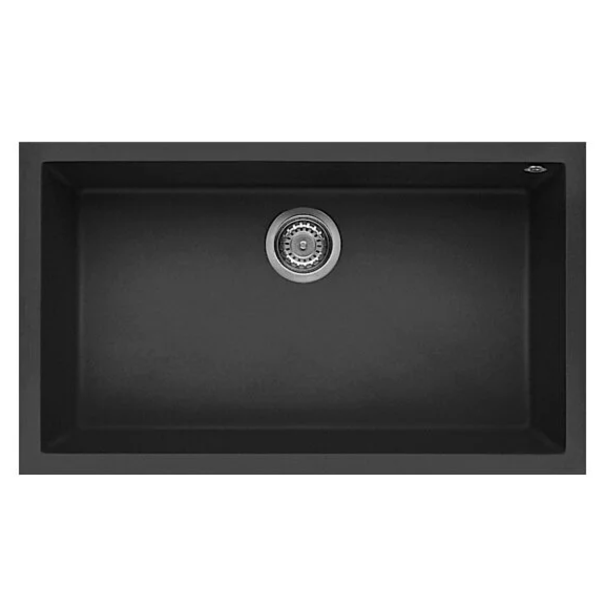 Elleci QUADRA130U 花崗岩廚房台下石盆 (黑色)